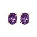 Sterling Silver/Vermeil Amethyst Stud Earrings title=