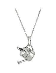 Gardeners Special Watering Can Sterling Silver Pendant on 18" Box Chain Necklace