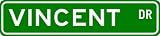 VINCENT Street Name Sign ~ Personalized Family Lastname Sign ~ Gameroom, Basement, Garage Sign