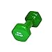 CanDo Color-Coded Vinyl Coated Iron Dumbbell, Green, 3 Pound