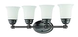 IMAGE OF Thomas Lighting SL7144-15 Bella - Four Light Bath Vanity, Oiled Bronze Finish with Etched Glass