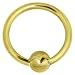 Solid 14KT Yellow Gold 18 Gauge 5/16" Captive Ball Ring 3mm Ball