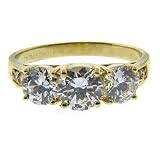 31LJlXu7KlL. SL160  18kt Over Sterling Silver Three Stone Engagement Ring Size#5