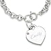 October Engraved Birthstone Heart Charm Bracelet