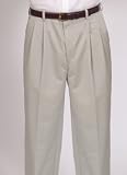 Daniel Gray Oyster Cotton Wrinkle Resistant Double Pleated Casual Pants