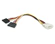 StarTech.com 12-Inch LP4 to 2x SATA Power Y Cable Adapter (PYO2LP4SATA)
