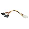 StarTech.com 12-Inch LP4 to 2x SATA Power Y Cable Adapter (PYO2LP4SATA)