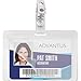 Advantus Strap Clip Self-Laminating Badge Holders - Horizontal - 4" x 2.9" - 25 / Pack - Clear