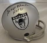George Blanda Autographed/Hand Signed Oakland Raiders Throwback Mini Helmet w/''HOF 81''