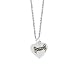 Sterling Silver Two-Piece Pendant with Heart and Marcasite Dog Bone, 18