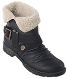Rieker Rahel 79271-00, Damen Stiefel, Schwarz (schwarz/schwarz/beige 00), EU 38