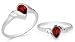 Pear Cut Garnet Ring Sterling Silver