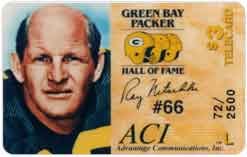 Collectible Phone Card: $3. Ray Nitschke (Green Bay Packer) USED