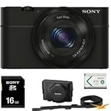 Sony DSC-RX100 20.2 MP Exmor CMOS Sensor Digital Camera with 3.6x Zoom BUNDLE with Sony 16GB Card, Sony LCJ-RXA/B Custom J...