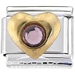 Heart June Birthstone Italian Charm