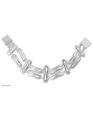 Sterling silver link bracelet, Voice of the Wind
