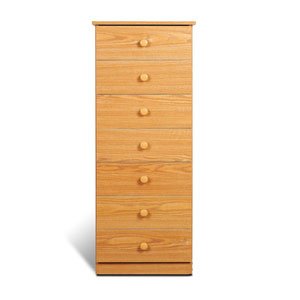 Casual Style Oak Finish 7 Drawer Storage Lingerie Chest