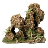 Design Elements Weathered Rock Landscape w/Cave Aq Ornmt 12.5in x 5.5in x 11.5in