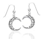 Sterling Silver Celtic Knot Crescent Moon Earrings