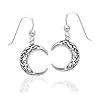 Sterling Silver Celtic Knot Crescent Moon Earrings