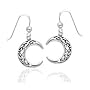 Sterling Silver Celtic Knot Crescent Moon Earrings