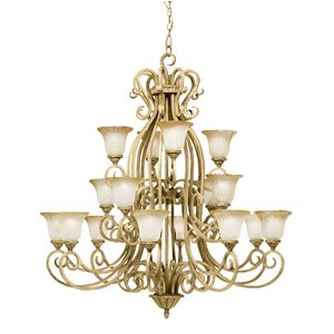 Kichler 1881GBR Edenvale 16 Light Large Foyer Chandelier in Golden Brulee with Etched... by Kichler