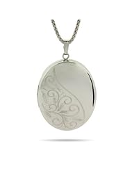 Large Oval Vintage Style Sterling Silver Photo Locket