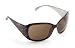 Boulevard Etched Rectangular Plastic Sunglasses with Temple Etching, Brown Frame/Brown Lens, Large