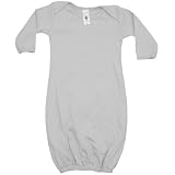 American Apparel - Infant Baby Rib Long Sleeve Gown, White, 0-3