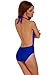 Brazilian High Waist Bikini Sexy Triangle Push Up One Piece Swimsuits In Women, Blue, Medium