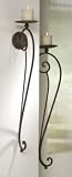 New PR CANDLEHOLDER LONG SCROLL WALL MOUNT WITH RUSTIC BROWN IRON High Quality Modern Design Popular