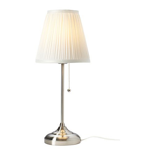 Ikea 602.806.39 Arstid Table Lamp, Nickel Plated White