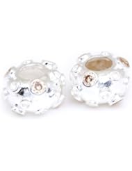 TheIKA 2pc 925 Sterling Silver Charm Beads PB-12139