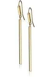 French Connection Rectangle Bar Double French Wire Drop Earrings