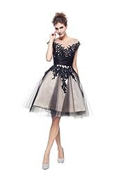 Empire   Waistline Satin/Tulle Floral Print Jeweled Applique Lace Sheer Homecoming Dress 