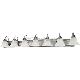 Nuvo 60/290 Ballerina Seven Light 48-Inch Vanity with Alabaster Glass, Polished Chrome