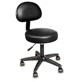 Rolling Stool Deluxe With Removable Backrest Cushion