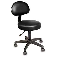 Rolling Stool Deluxe With Removable Backrest Cushion