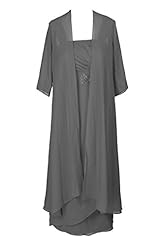 Plus Size A-line  Long Sleeves Tea Length Chiffon Mother-of-the-Bride Dress  With Ruffles