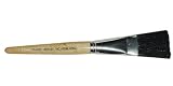 Charles Leonard Inc. Flat Easel Stubby Brushes, 1 Inch, Natural Handles and Black Bristles, 1 Dozen (73199)