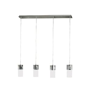 Kenroy Home 80504CH Cylinder Four-Light island Light with 4-Inch White Opal... by Kenroy Home