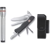 Victorinox One-Hand Trekker Knife with Pouch and AAA LED Flashlight
