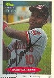 Tracy Sanders, Kinston Indians - Indians Affiliate Autographed Card