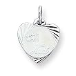 Sterling Silver #1 Aunt Heart Disc Charm with 20 inch Sterling Silver Chain