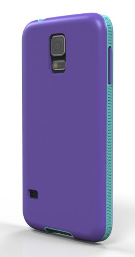 Poetic AER Protective Grip Case for Samsung Galaxy S5 - Retail Packaging - Purple/Teal