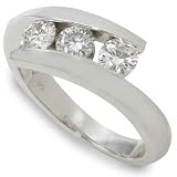 Moissanite 3 Stone Bypass Ring