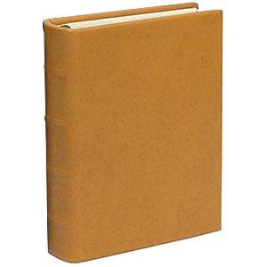 Standard 3-ring Traditional Coach-Tan Fine European Leather binder unfilled by Graphic Image - 8.5x11