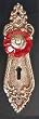 Decorative Nickel and Red Door Knob Wall Hook Decor