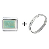 2004 Aqua Italian Charm Bracelet