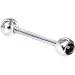 Swarovski Jet GEM Barbell Tongue Ring